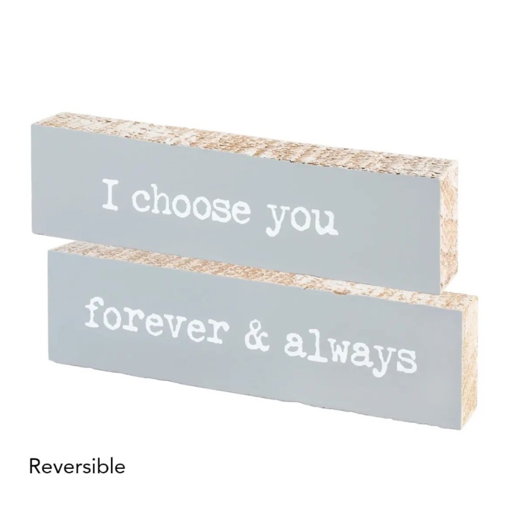 NWT: reversible wooden shelf sitter